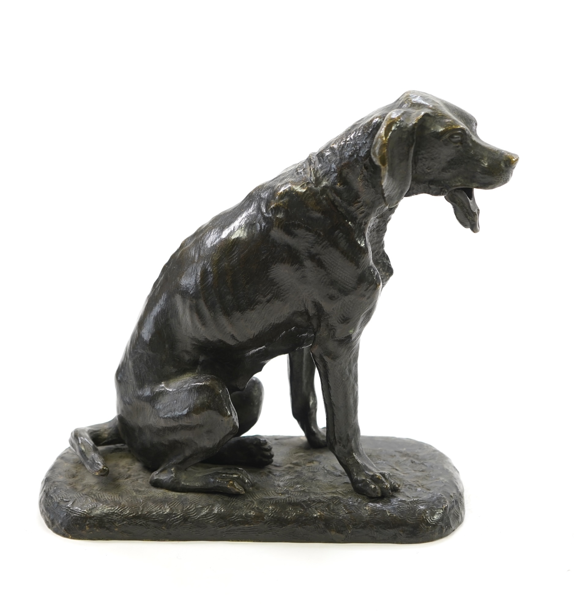 Animalier School, a bronze figure of a seated dog, early 20th century